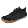 Breathable black multifunctional water shoes with non-slip tan rubber sole for fitness - 36 / Black