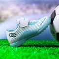 Blue and white gradient turf soccer shoes for kids outdoor training - 29 / Off-white