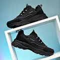 Zapatillas deportivas negras casuales con suela gruesa antideslizante para hombre y mujer - 35 / Negro