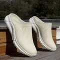 Sneaker slip-on da uomo in tessuto flyknit traspirante con suola ammortizzata leggera - 39 / Beige