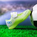 Children's neon green and white turf soccer shoes with anti-slip soles for outdoor training - 29 / Fluorescent Green