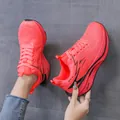 Professional lightweight carbon plate running shoes in vibrant coral orange sports - 38 / Red