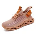 Détail de vue latérale de chaussure de sport en mesh respirant pour homme avec semelle - 38 / Chaussures de Course à Semelle Lame Creuse (G101) / Terre Cuite