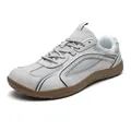 Lightweight breathable mesh casual sneakers with wide toe design in grey and brown - 36 / German Army Trainers / Light Gray