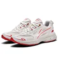 Ademende witte en rode chunky sneakers met dikke zool voor een vintage atletische look - 36 / Grijs Rood