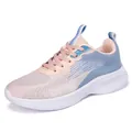 Scarpe da corsa traspiranti in flyknit sfumato rosa e blu per donna, leggere e comode - 35 / Blu