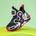 Chaussure de basket respirante pour enfant en noir et rouge avec système à cadran - 29 / Noir Rouge