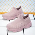 Spring pink breathable fly-knit children's sock sneakers with soft sole for girls - 29 / Pink