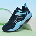 Breathable blue and navy badminton tennis shoes for men with shock absorption - 38 / Blue