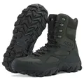Robuste dunkelgrüne taktische Militärstiefel mit strukturierter Gummisohle - 39 / Armeegrün