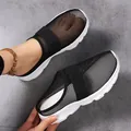 Breathable black mesh slippers with thick white soles for casual summer wear - 35 / Black