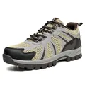 Lightweight breathable safety hiking shoes for men with anti-puncture and steel toe protection - 39 / Grey-brown
