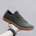 Men's olive green fly-knit barefoot shoes with wide toe box and gum sole - 36 / Barefoot Casual Shoes (666L) / Army Green