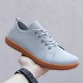 Breathable grey fly-knit barefoot shoe with a wide toe box and anti-slip gum rubber sole - 36 / Barefoot Casual Shoes (666L) / Light Gray