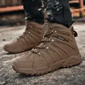 Breathable mid-top tactical desert boots for outdoor hiking and training in brown - 39 / Brown