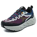 Professional outdoor thick-soled running shoes with purple and blue mesh panels for men - 36 / Sneakers (H-A88) / Burgundy