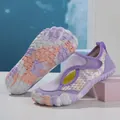 Chaussures d'eau en maille camouflage violette avec semelle épaisse en caoutchouc antidérapant - 25 / Violet