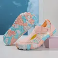 Chaussures d'eau antidérapantes roses et bleues pour la natation et le yoga de plage - Rose