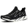 Scarpe da trekking traspiranti da uomo in bianco e nero con suola ammortizzante - 36 / Pendente Rettangolare Nero