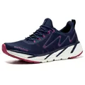 Scarpe da trekking traspiranti da uomo blu navy con accenti rosa e ammortizzazione d'urto - 36 / Stile Coppia Blu Marino e Rosso Prugna