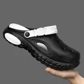 Zuecos de jardín ligeros de EVA en blanco y negro para verano, playa y calzado de agua - 37-38 / Negro y Blanco
