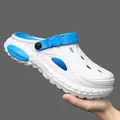 Zuecos de EVA ligeros en blanco y azul para la playa y actividades de agua de verano - 37-38 / Blanco Azul