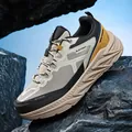 Waterproof hiking shoes in beige and black with mustard yellow accents for outdoor trails - 39 / Hiking Shoes (A88) / Light Brown