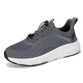 Grey barefoot wide-toe walking shoes for seniors featuring a non-slip and soft sole - 36 / Gray