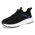 Black wide toe barefoot walking shoes with breathable mesh and soft non-slip sole - 36 / Black