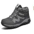 Grey winter snow boots with warm faux fur lining and non-slip rubber sole - 35 / Dark Gray