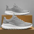 Baskets de course grises respirantes pour hommes et femmes avec semelle blanche - 36 / Gris Roche