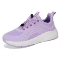 Purple breathable wide toe box walking shoes for seniors with non-slip soft sole - 36 / Purple