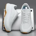 Men's large size white outdoor sneakers featuring durable gum rubber sole variant view - 39 / White