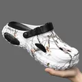 Zuecos de playa ligeros de EVA para exteriores con estampado camuflaje bosque realista - 37-38 / Estilo de Patrón de Camuflaje (888-13) / Blanco Negro