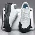 Men's wide-toe outdoor shoes with anti-slip thick sole in black and white - 39 / Black and White