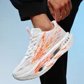 Boys' ultra-light running shoes in white and orange with shock absorption sole - 34 / Heartbeat