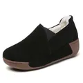 Premium black suede rocker sneakers for women featuring a warm white fleece lining - 35 / Black (Fleece Lined)