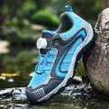 Blue lightweight women's outdoor hiking shoe with rotary buckle and non-slip sole - 36 / Sapphire Blue