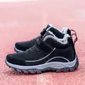 Warme met fleece gevoerde wintersneeuwlaarzen voor heren en dames, wandelschoenen - 35 / Zwart (Unisex)