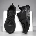 Atmungsaktive schwarze Mesh-Sneaker für Herren mit bequemer Schnürung für den Alltag - 39 / Schwarz