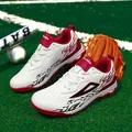 Scarpe da baseball professionali da uomo bianche e rosse con motivo a fiamme - 38 / Bianco Rosso
