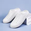 White breathable hole shoes for casual outdoor beach and summer water activities. - 36 / White