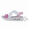 Close-up of pink and white platform sandal highlighting the 4cm heel height detail - 36 / Casual Platform Sandals (Cross Sandals) / Pink