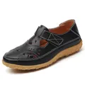 Schwarze Sommer-Flachsandale für Damen mit modischem Ausschnitt-Design und Gummisohle - 35 / Schwarz