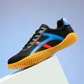 Unisex breathable mesh casual sneakers in black with vibrant yellow non-slip soles - 35 / Casual Style (7723) / Black