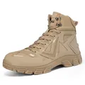 Durable tan non-slip tactical boots for men perfect for outdoor hiking and mountaineering - 38 / Khaki