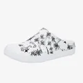 White anti-slip beach clogs with black palm tree and letter print pattern - Palm Tree