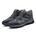 Warm mid-top winter snow boots with thick plush lining and anti-slip sole in dark blue - 35 / Dark Blue