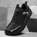 Breathable black mesh casual sneakers with non-slip sole for outdoor sports activities - 36 / Black
