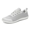Leichte graue Barfußschuhe mit breiter Zehenpartie und atmungsaktivem Strickobermaterial - 37 / Grau